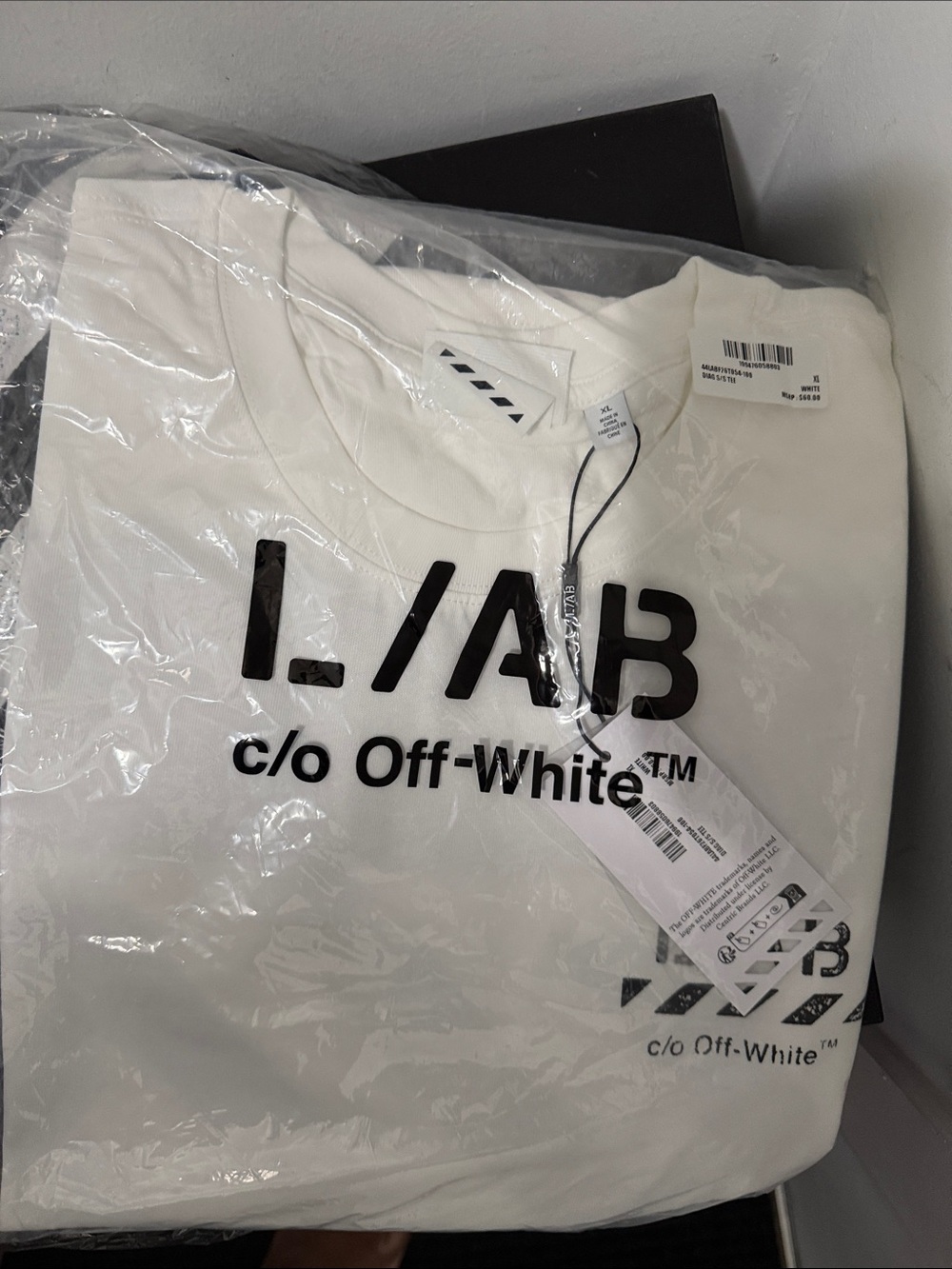Off-White White L/AB Logo Short-Sleeve Tee NWT